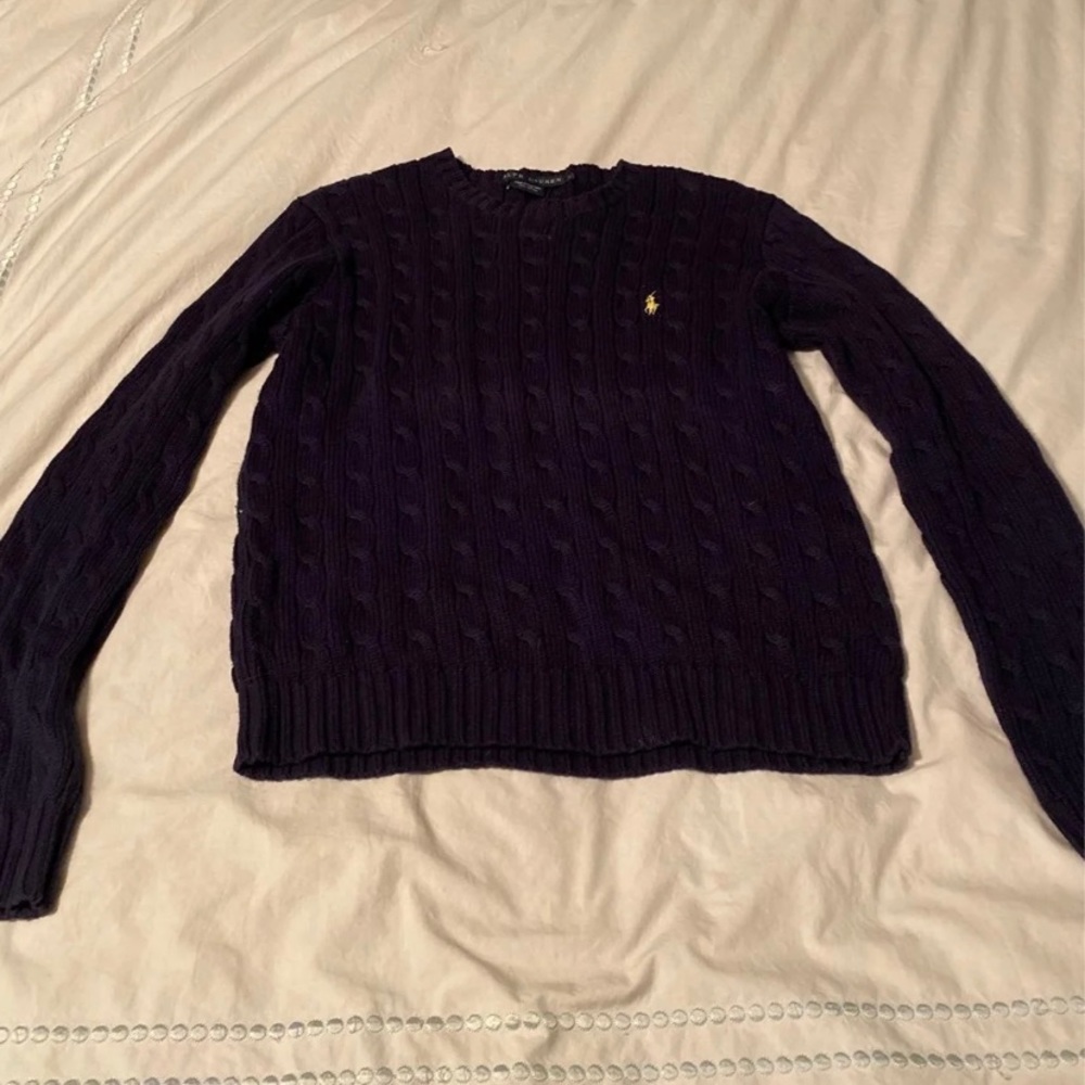 Navy Ralph Lauren cable knit sweater